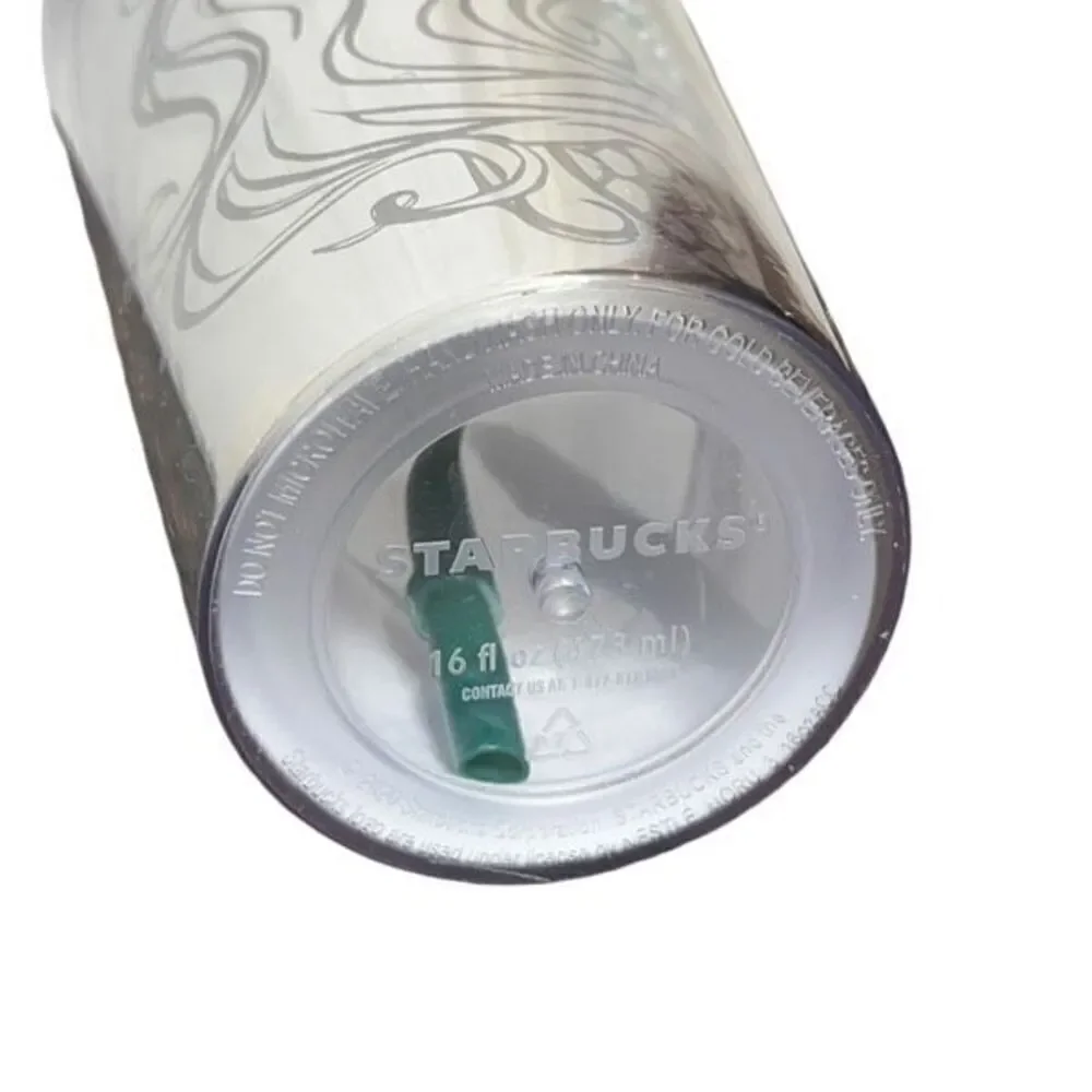 Starbucks Chrome Mermaid Mirrored Acrylic 16oz Tumbler with Straw and Lid